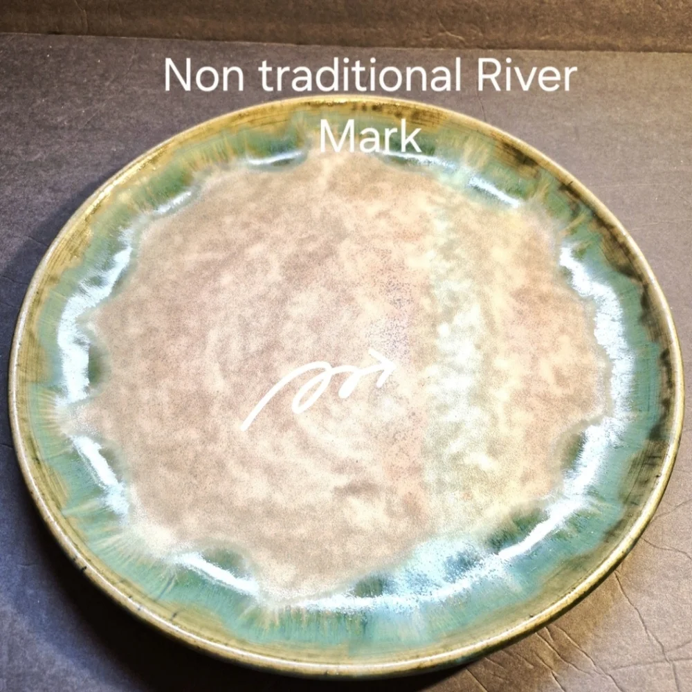 Vintage McCarty Pottery Jade And Nutmeg Round Platter 13+" Signed - Picture 4 of 8